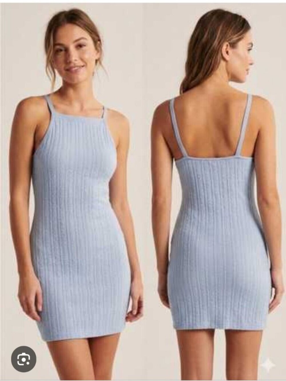 ZARA | Cable Knit Mini Dress Blue Sz L